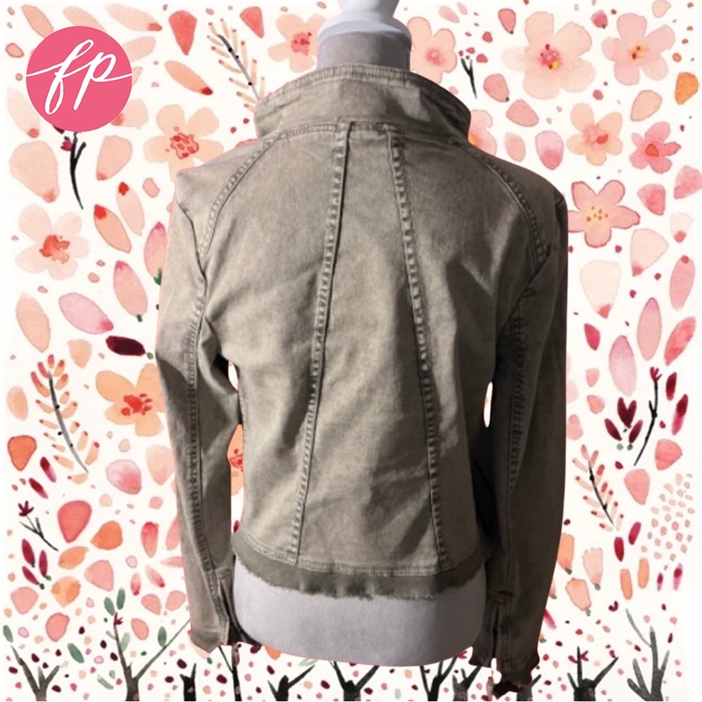 Free People Tan Asymmetrical Jean Jacket - Picture 3 of 5